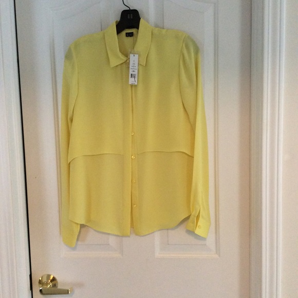 Theory Tops - Butter Yellow Classic Theory Silk Blouse